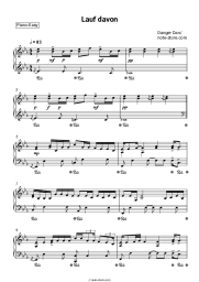 Sheet music, chords Danger Dan - Lauf davon