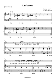 Sheet music, chords Danger Dan - Lauf davon