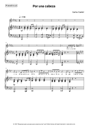 Sheet music, chords Carlos Gardel - Por una cabeza