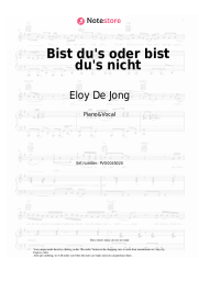 Sheet music, chords Eloy De Jong, Beatrice Egli - Bist du's oder bist du's nicht