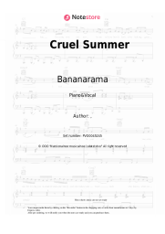 Sheet music, chords Bananarama - Cruel Summer