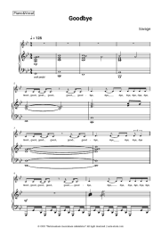 Sheet music, chords Savage - Goodbye