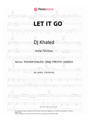 Sheet music, chords DJ Khaled, Justin Bieber, 21 Savage - LET IT GO