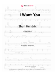 Sheet music, chords Shun Hendrix - I Want You