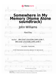 Sheet music, chords John Williams - Somewhere in My Memory (Home Alone soundtrack)