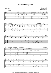 Sheet music, chords Taylor Swift - Mr. Perfectly Fine