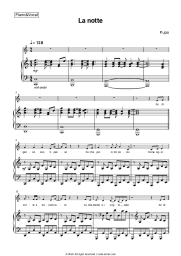 Sheet music, chords Pupo - La notte