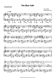 Sheet music, chords Chris Rea - The Blue Cafe