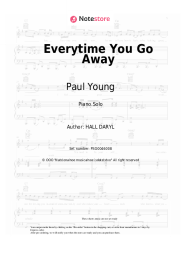 Sheet music, chords Paul Young - Everytime You Go Away