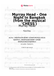 Sheet music, chords Murray Head - Murray Head - One Night In Bangkok (from the musical 'CHESS')