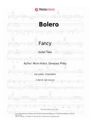 Sheet music, chords Fancy - Bolero