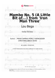 Sheet music, chords Lou Bega - Mambo No. 5 (A Little Bit of...) from 'Iron Man Three'