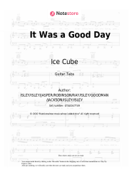 Sheet music, chords Ice Cube - It Was a Good Day