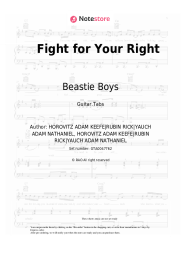 Sheet music, chords Beastie Boys - Fight for Your Right