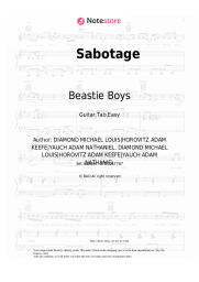 Sheet music, chords Beastie Boys - Sabotage