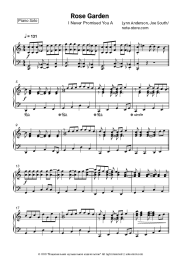 Sheet music, chords Lynn Anderson - (I Never Promised You A) Rose Garden