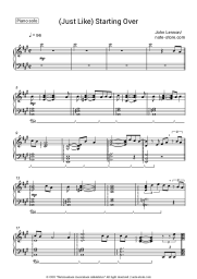 Sheet music, chords John Lennon - (Just Like) Starting Over