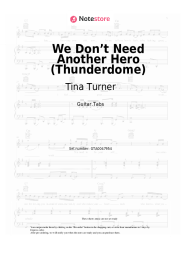 Sheet music, chords Tina Turner - We Don’t Need Another Hero (Thunderdome)