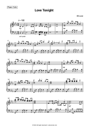 Sheet music, chords Shouse - Love Tonight