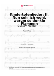 Sheet music, chords Gustav Mahler - Kindertotenlieder: II. Nun seh' ich wohl, warum so dunkle Flammen