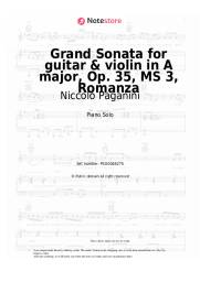 Sheet music, chords Niccolo Paganini - Grand Sonata for guitar & violin in A major, Op. 35, MS 3, Romanza