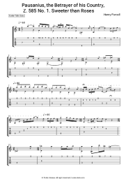 Sheet music, chords Henry Purcell - Pausanias, the Betrayer of his Country, Z. 585: 1. Sweeter than Rroses