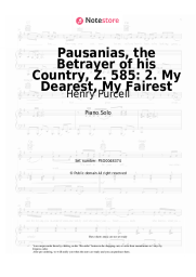 Sheet music, chords Henry Purcell - Pausanias, the Betrayer of his Country, Z. 585: 2. My Dearest, My Fairest