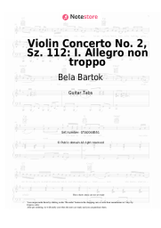 Sheet music, chords Bela Bartok - Violin Concerto No. 2, Sz. 112: I. Allegro non troppo