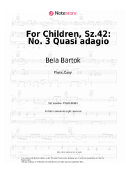 Sheet music, chords Bela Bartok - For Children, Sz.42: No. 3 Quasi adagio