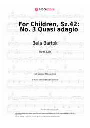 Sheet music, chords Bela Bartok - For Children, Sz.42: No. 3 Quasi adagio