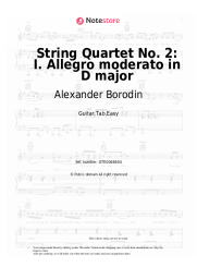 Sheet music, chords Alexander Borodin - String Quartet No. 2: I. Allegro moderato in D major