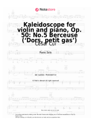 Sheet music, chords Cesar Cui - Kaleidoscope for violin and piano, Op. 50: No.5 Berceuse (‘Dors, petit gas’)