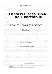 Sheet music, chords Charles Tomlinson Griffes - Fantasy Pieces, Op.6: No.1 Barcarolle