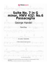 undefined George Handel - Suite No. 7 in G minor, HWV 432: No.6 Passacaglia