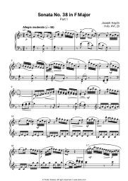 Sheet music, chords Joseph Haydn - Sonata No. 38 in F Major, Hob. XVI, 23: Part 1 Moderato