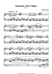Sheet music, chords Joseph Haydn - Sonata No. 38 in F Major, Hob. XVI, 23: Part 2 Adagio
