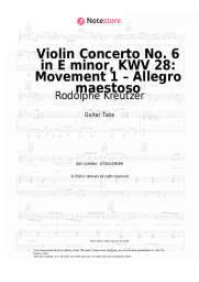 Sheet music, chords Rodolphe Kreutzer - Violin Concerto No. 6 in E minor, KWV 28: Movement 1 – Allegro maestoso