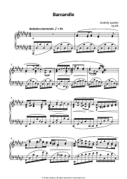 Sheet music, chords Anatoly Lyadov - Barcarolle, Op.44