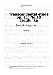 Sheet music, chords Sergei Lyapunov - Transcendental etude op. 11: No.10 Lezghinka