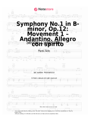 Sheet music, chords Sergei Lyapunov - Symphony No.1 in B-minor, Op.12: Movement 1 – Andantino. Allegro con spirito