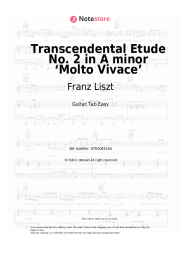 Sheet music, chords Franz Liszt  - Transcendental Etude No. 2 in A minor ‘Molto Vivace’