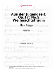 Sheet music, chords Max Reger - Aus der Jugendzeit, Op.17: No.9 Weihnachtstraum