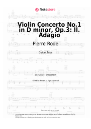 Sheet music, chords Pierre Rode - Violin Concerto No.1 in D minor, Op.3: II. Adagio