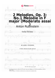 Sheet music, chords Anton Rubinstein - 2 Melodies, Op. 3: No.1 Melodie in F major (Moderato assai )