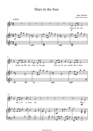 Sheet music, chords Alan Menken - Days In The Sun