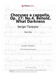 Sheet music, chords Sergei Taneyev - Choruses a cappella, Op. 27: No.4. Behold, What Darkness