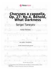 Sheet music, chords Sergei Taneyev - Choruses a cappella, Op. 27: No.4. Behold, What Darkness