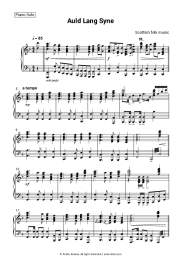 Sheet music, chords Scottish folk music - Auld Lang Syne