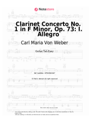 Sheet music, chords Carl Maria Von Weber - Clarinet Concerto No. 1 in F Minor, Op. 73: I. Allegro