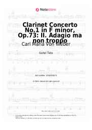 Sheet music, chords Carl Maria Von Weber - Clarinet Concerto No.1 in F minor, Op.73: II. Adagio ma non troppo
